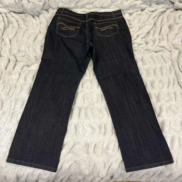 Style & Co Jeans Women 16S Bootcut Dark Wash Stretch Denim Mid Rise Western Boho - Picture 2 of 8